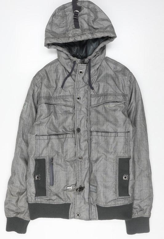 Bershka Men's Grey Bomber Jacket M Casual Style