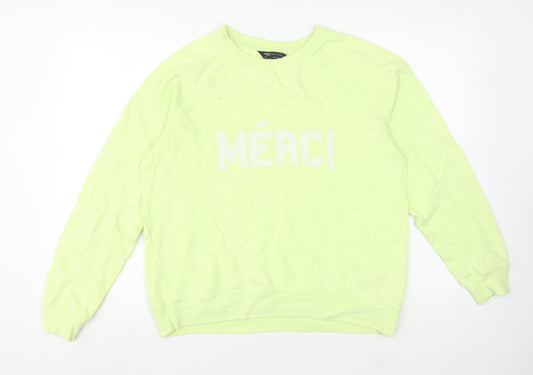 Marks and Spencer Green Women's Pullover Sweatshirt - Size 12