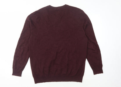 Back view of Hammond & Co. Men's Red V-Neck jumper L
