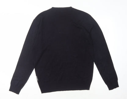 Back view of French Connection Men's Black Wool jumper - M