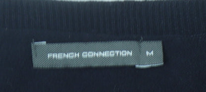 Close-up detail of French Connection Men's Black Wool jumper - M