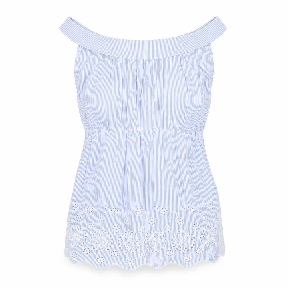 JoJo Maman Bébé Women's Blue Stripe Camisole Blouse, L