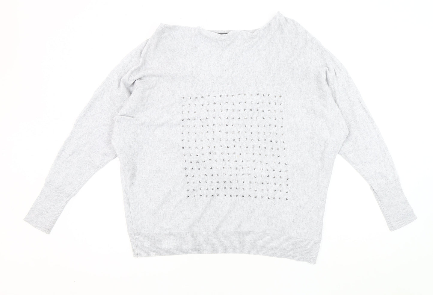 Mint Velvet Women's Grey Dolman Sleeve Pullover Jumper L