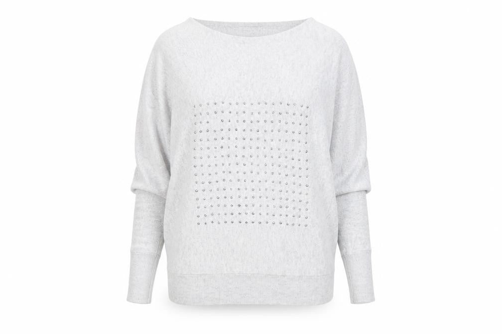 Mint Velvet Women's Grey Dolman Sleeve Pullover Jumper L