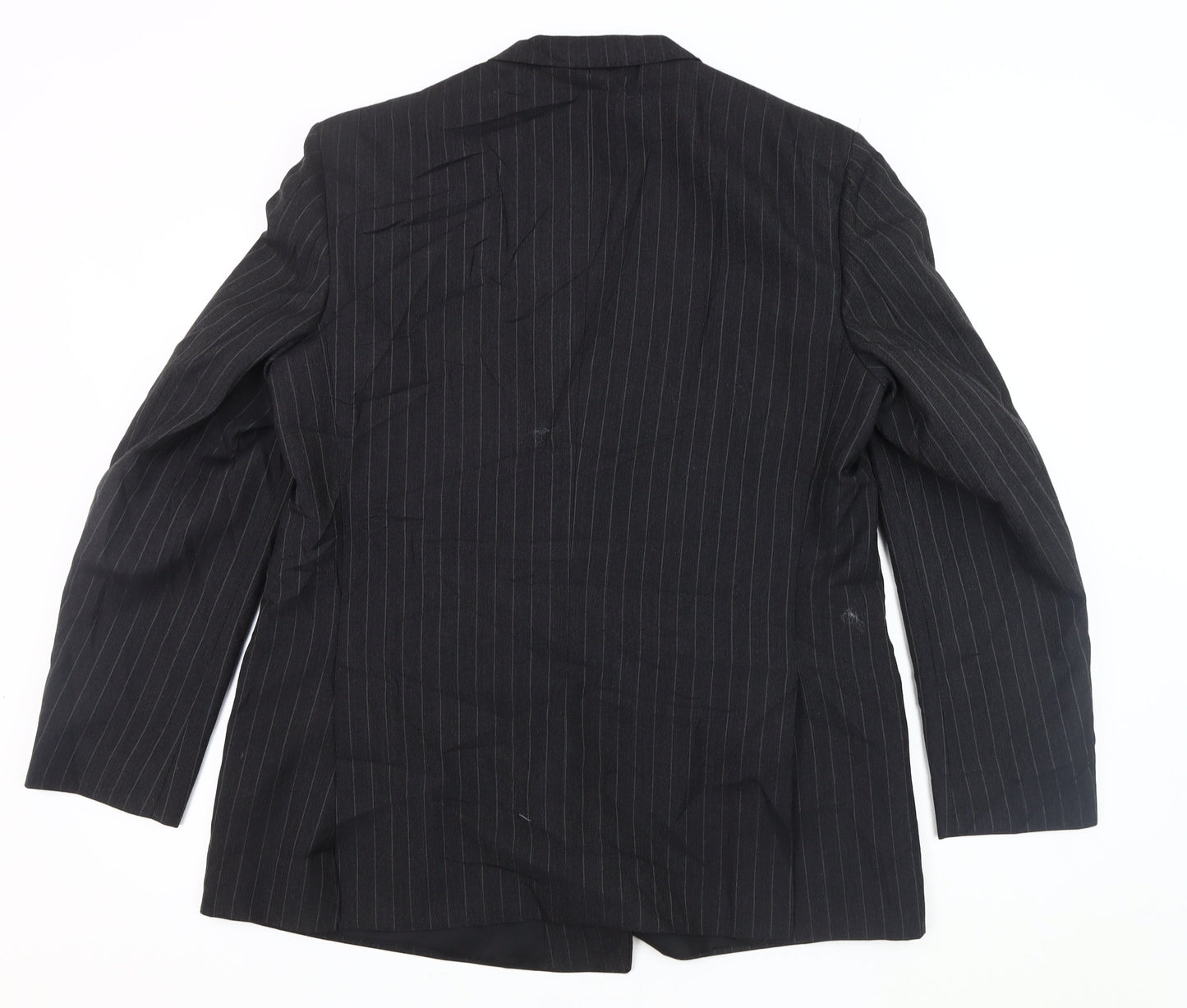 Canda Black Men's Striped Blazer 44 Mid-Length