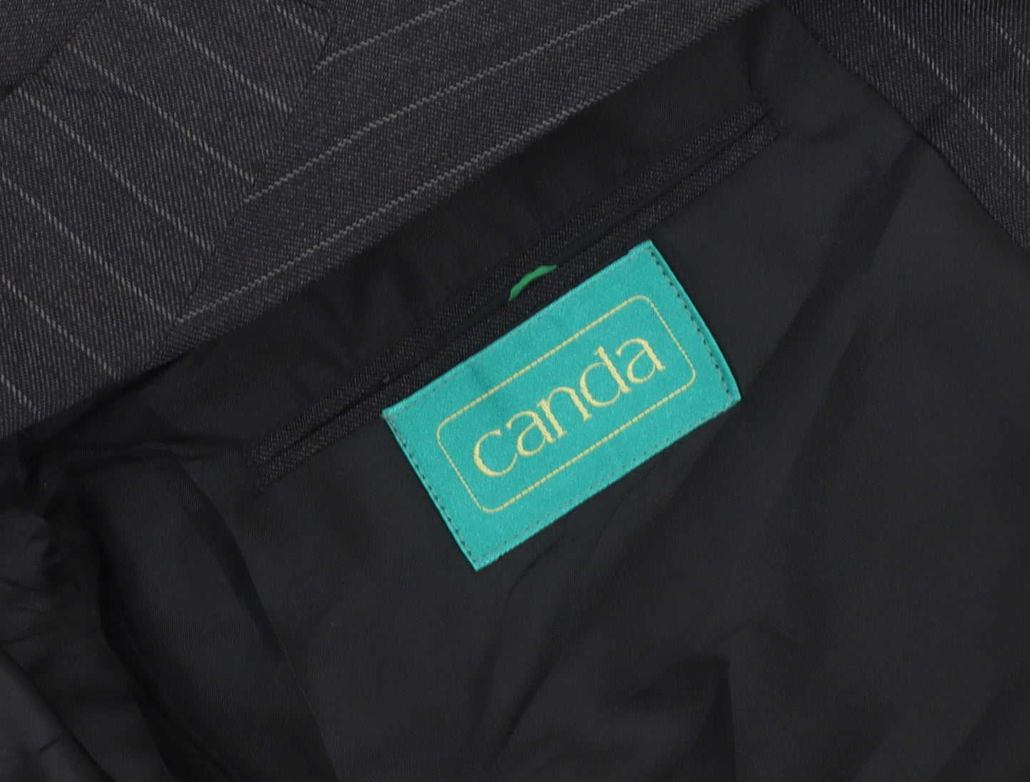 Canda Black Men's Striped Blazer 44 Mid-Length