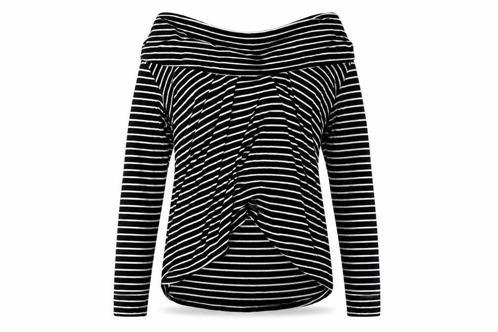 JoJo Maman Bébé Black Maternity Off-Shoulder Blouse