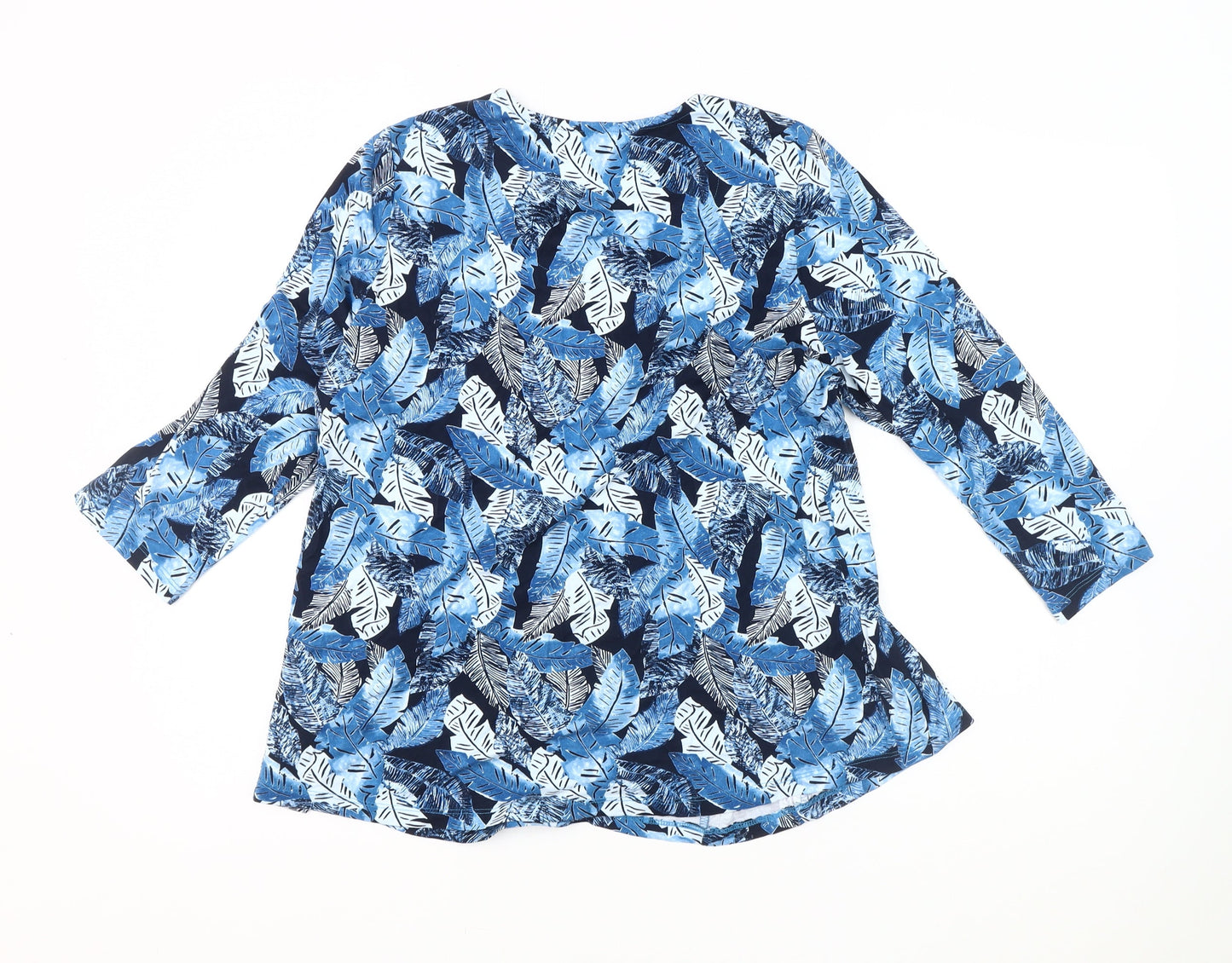Dash Women's Blue Floral Tunic Blouse Size 14