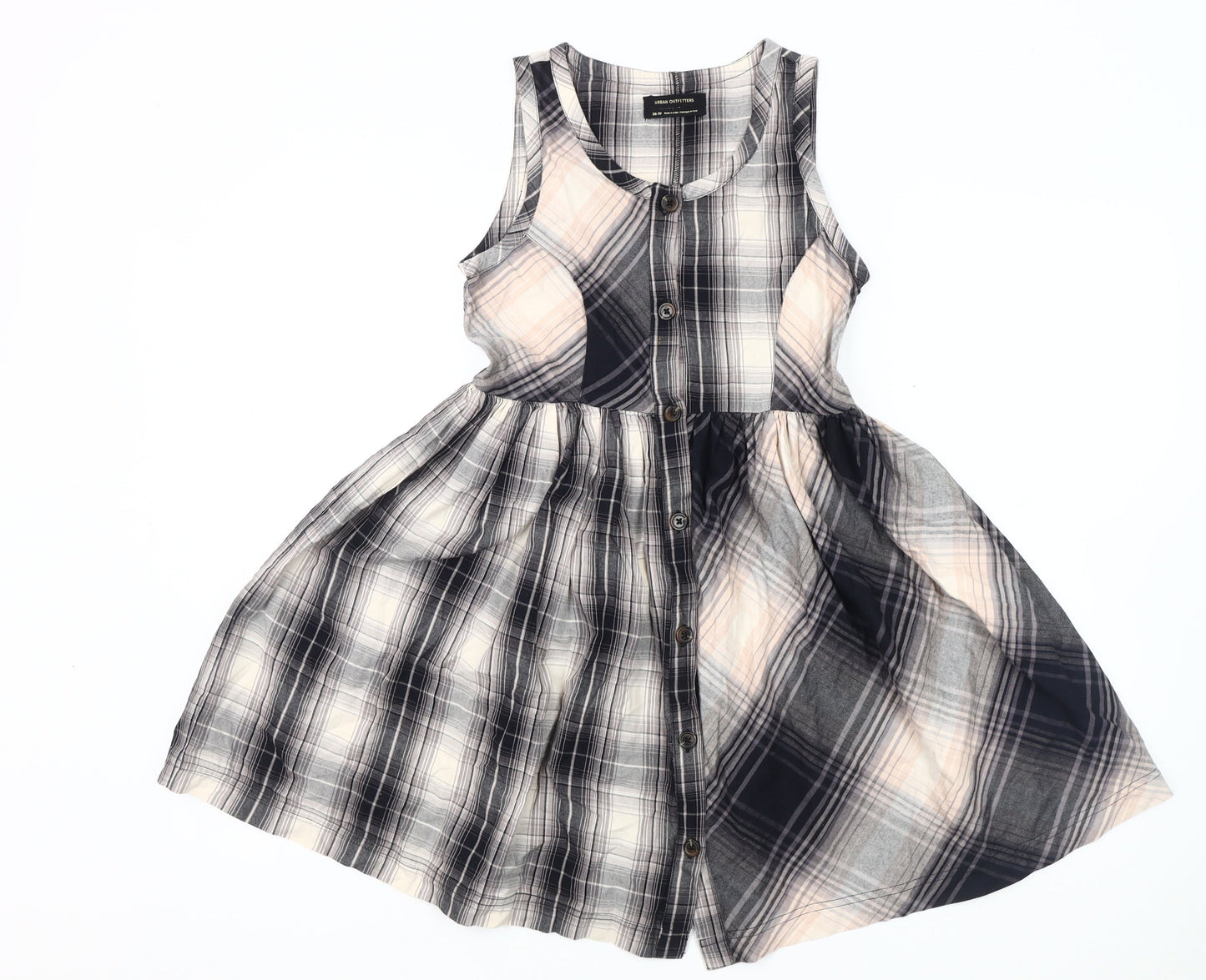 Urban Outfitters Women's Grey Plaid Shirt Dress XS