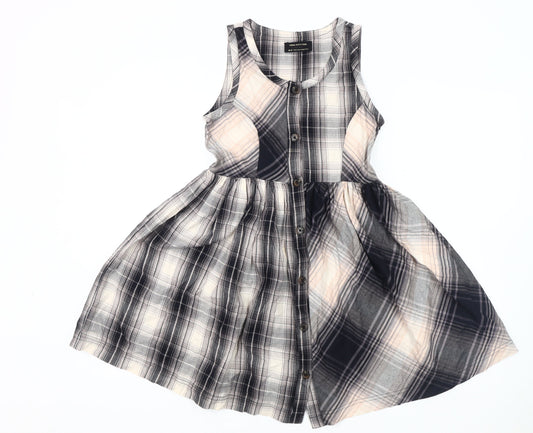 Urban Outfitters Women's Grey Plaid Shirt Dress XS