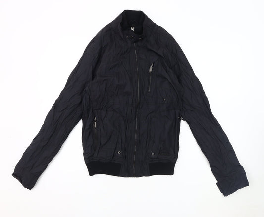 Crafted Men's Black Bomber Jacket - Size S
