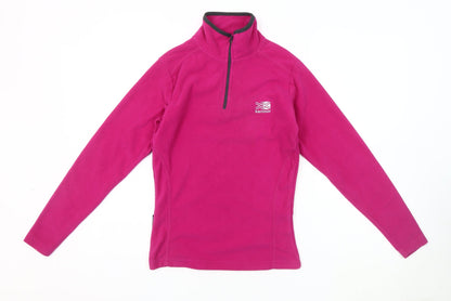 Additional front view of Karrimor girls’ pink fleece pullover sweatshirt 11-12 years