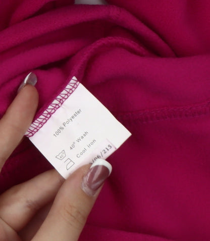 Brand and care label for Karrimor girls’ pink fleece pullover sweatshirt 11-12 years