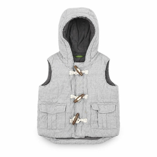 Baby Gap Grey Duffle Coat Unisex 12-18 Months with Hood