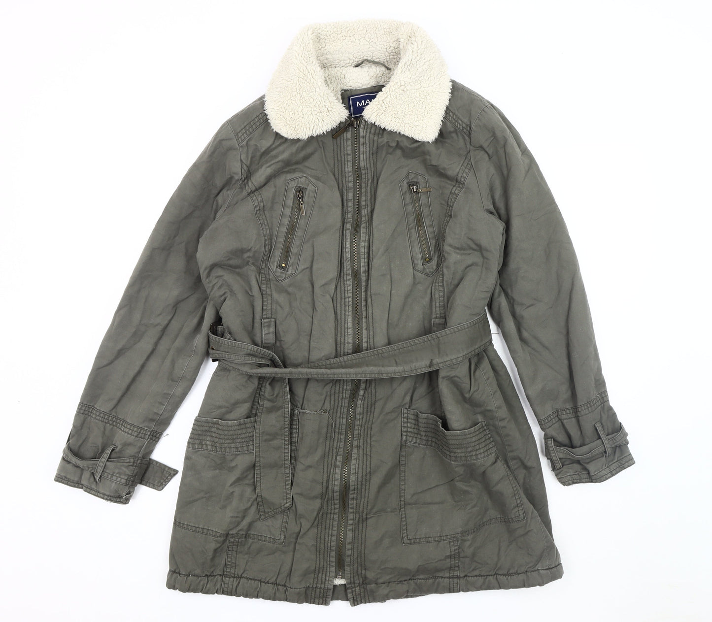 Maine New England Women's Grey Parka Coat Size 14