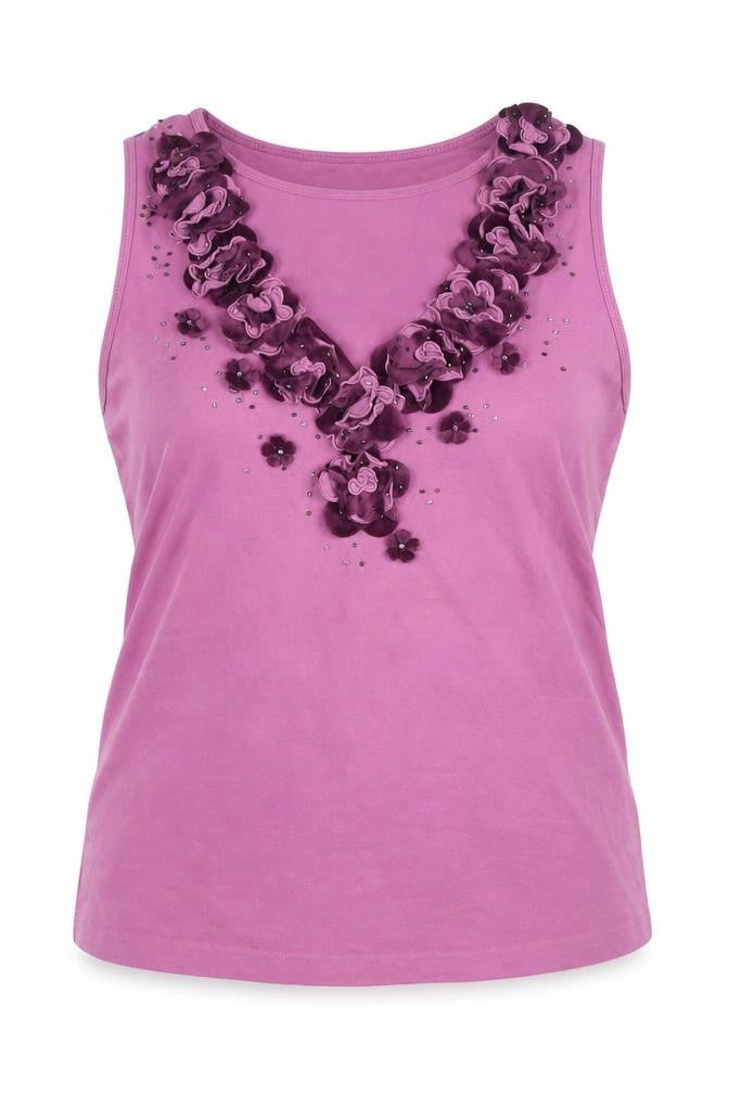 Next Women's Pink V-Neck Sleeveless Tank Top