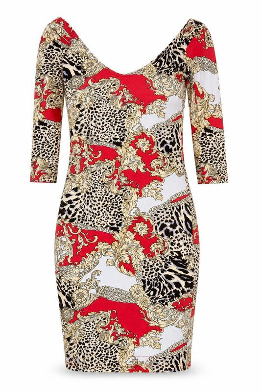 Motel Rocks Women's Multicoloured Scoop Neck Dress S