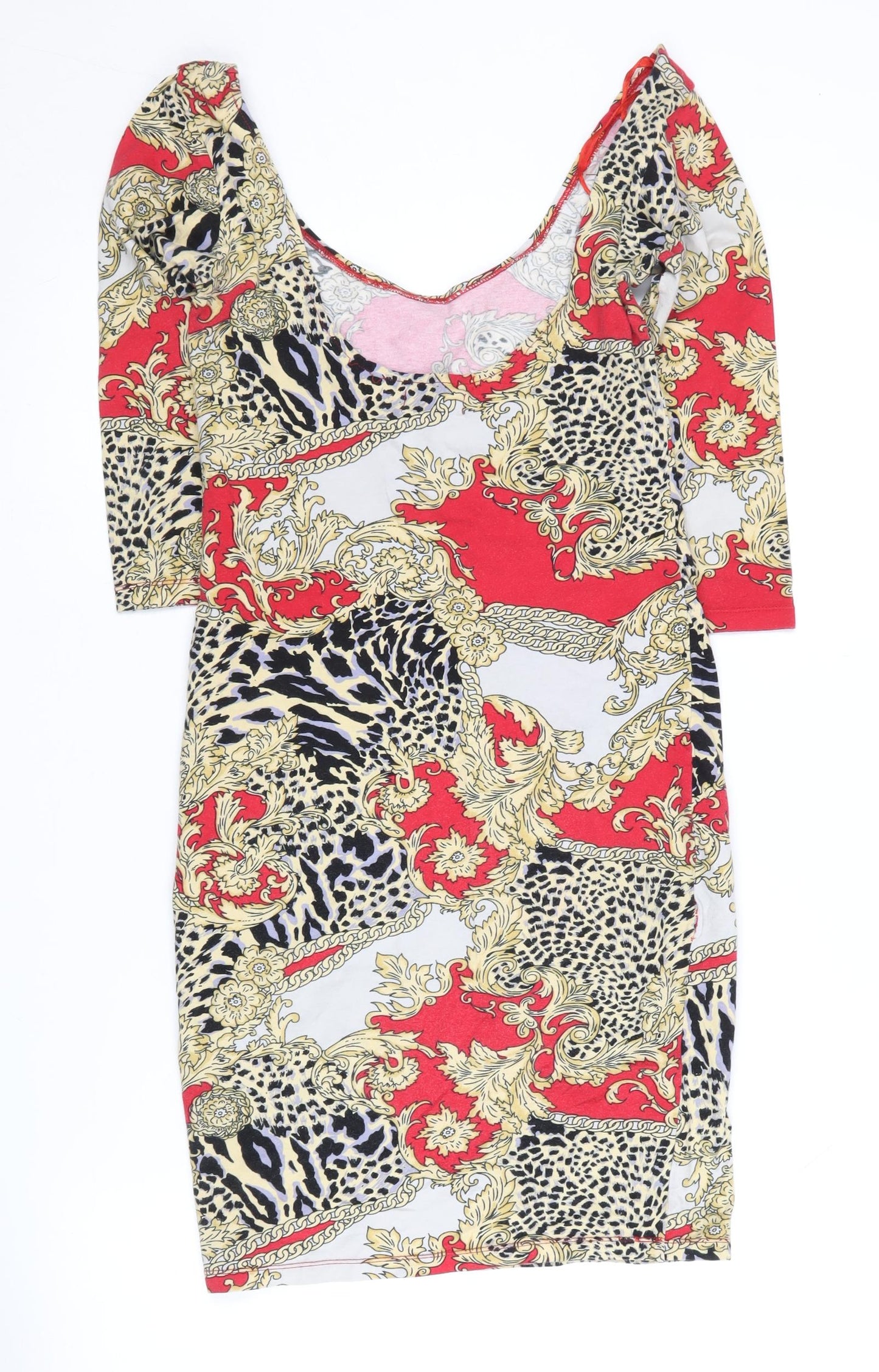 Motel Women's Multicoloured Scoop Neck Dress S