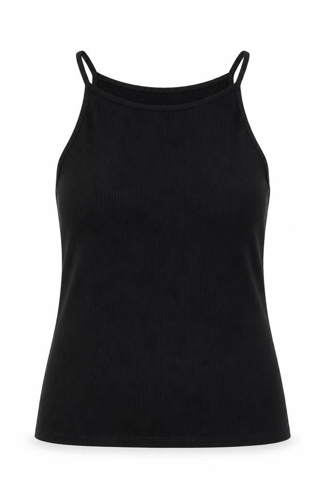 ASOS DESIGN Women's Black High Neck Tank Top
