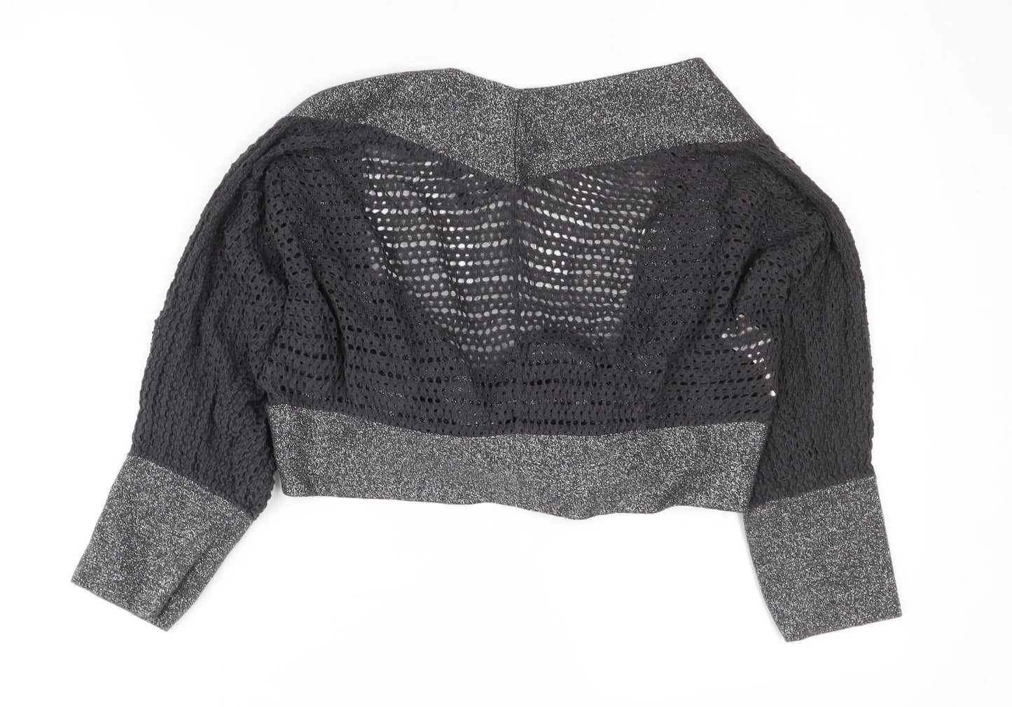MNG Women's Black Open-Knit Shrug L