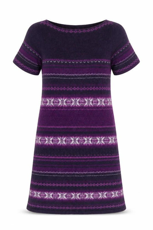Marks & Spencer Purple Fair Isle Women's Dress Size 8
