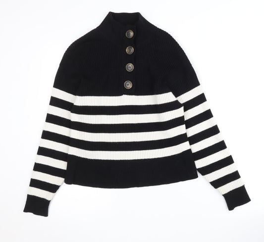 MNG Women's Black Striped Pullover Jumper S