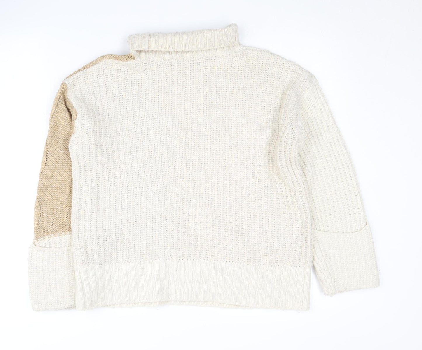 Marks and Spencer Women's Beige Roll Neck Jumper S