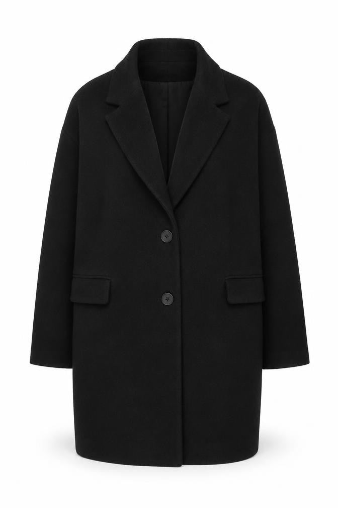Pull&Bear Women's Black Overcoat XL