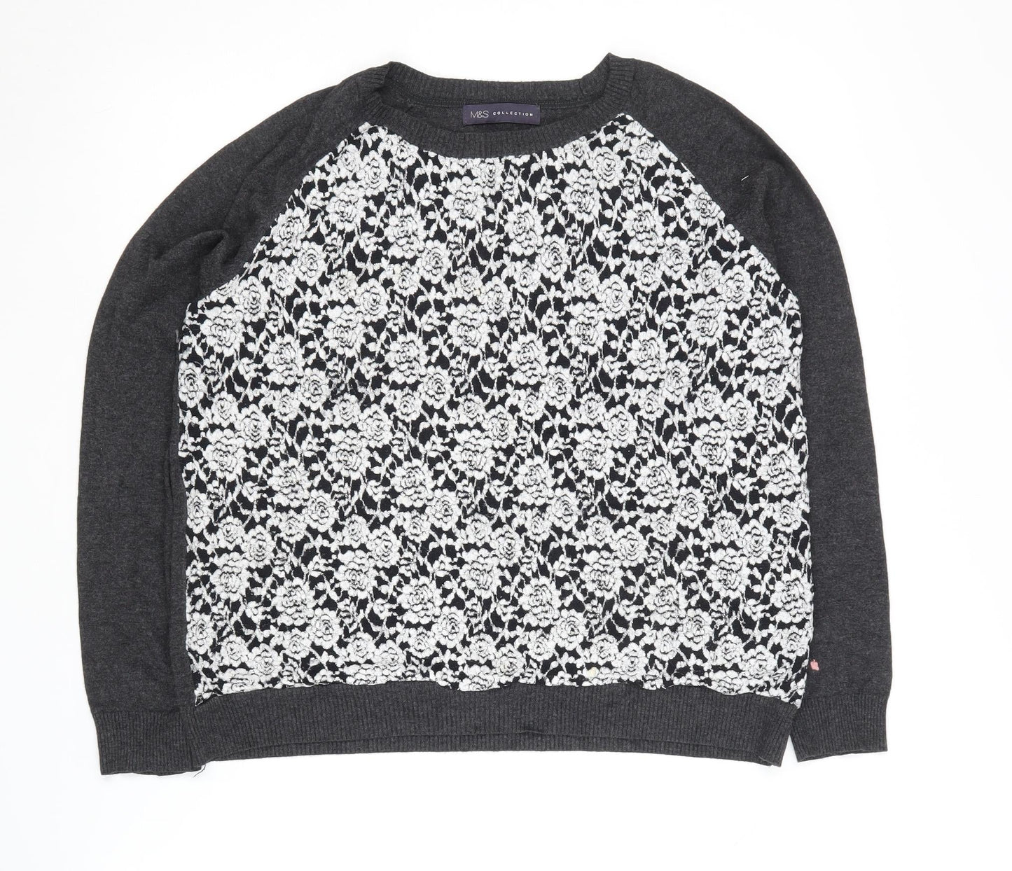 Marks and Spencer Women's Black Pullover Jumper, Size 14