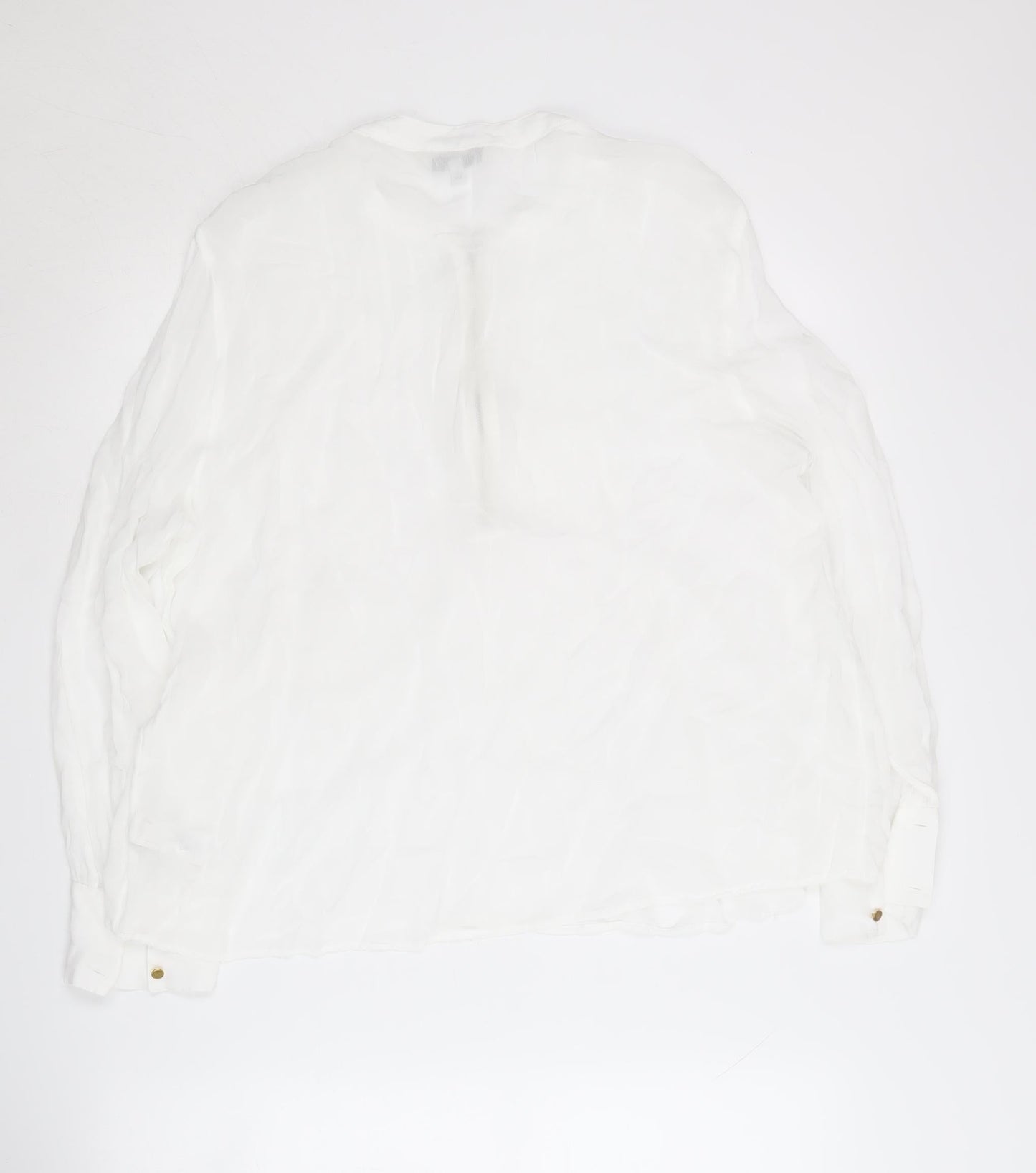 Next Women's White Long Sleeve Zip Top, Size 14