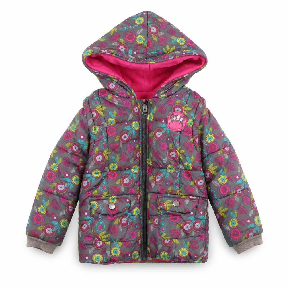 La Compagnie des Petits Girls' Floral Puffer Jacket, 3 Years