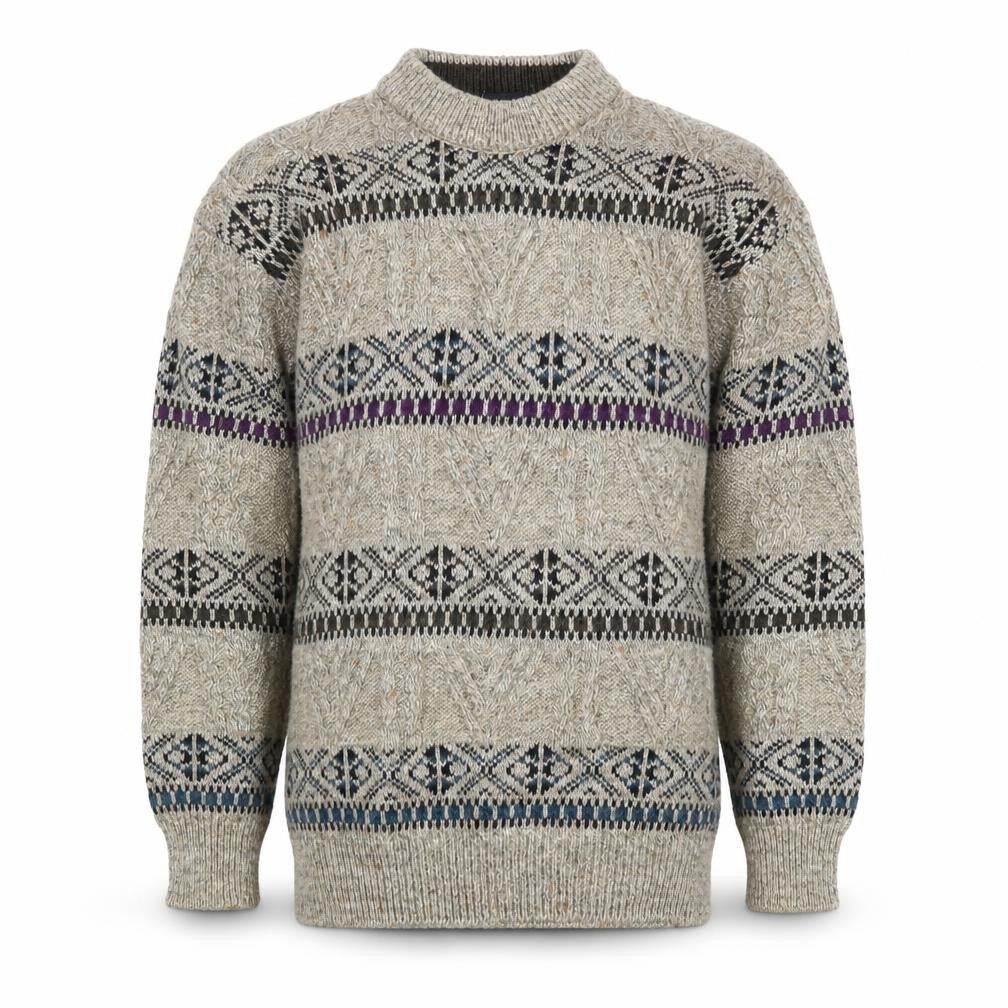 St Michael Men's Beige Medium Cable-Knit Pullover Jumper