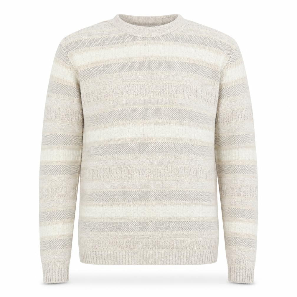 CASUAL CLUB Men’s Beige Striped Pullover Jumper S