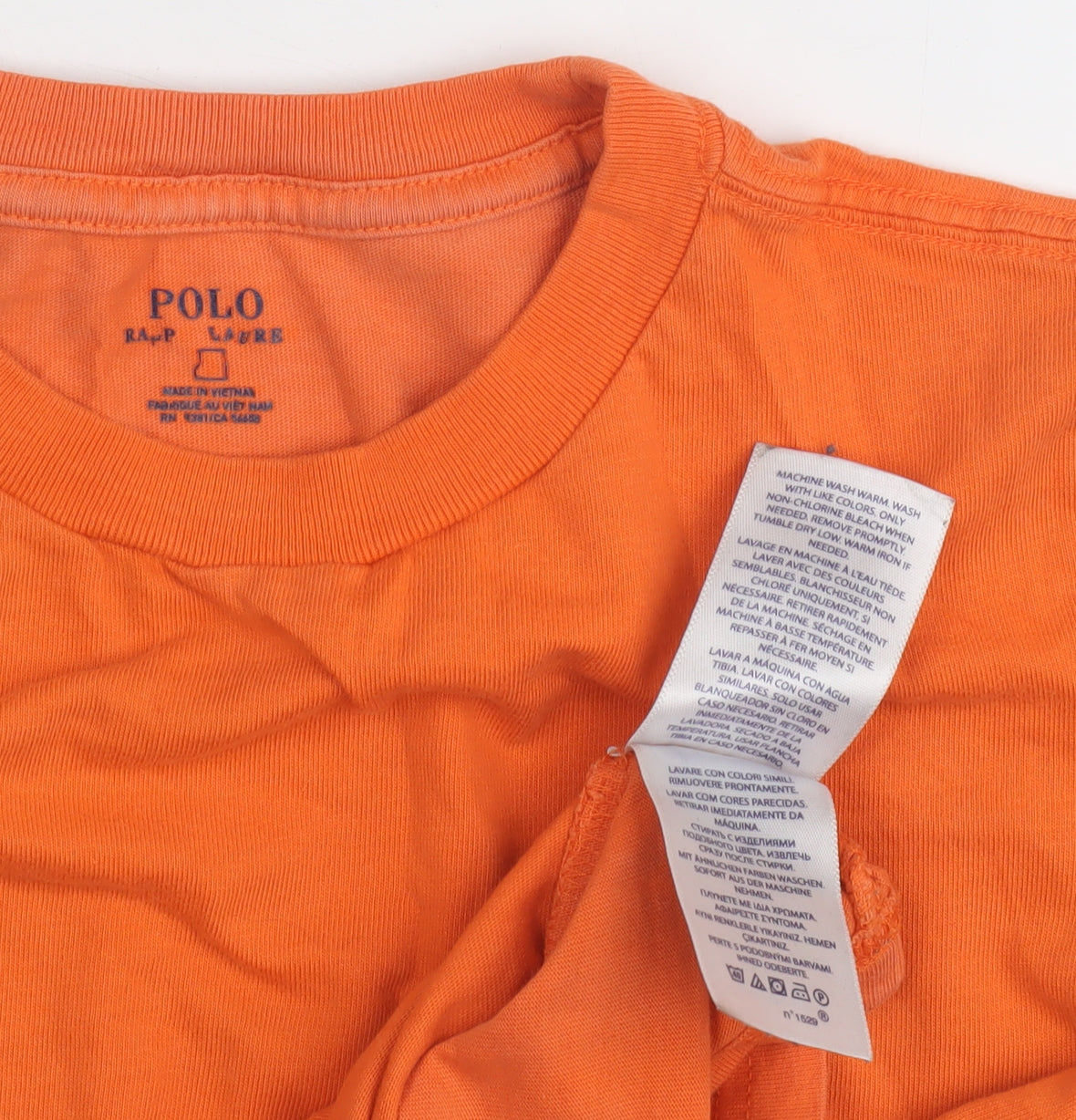 Polo Ralph Lauren Boys Orange T-Shirt M Casual Short Sleeve