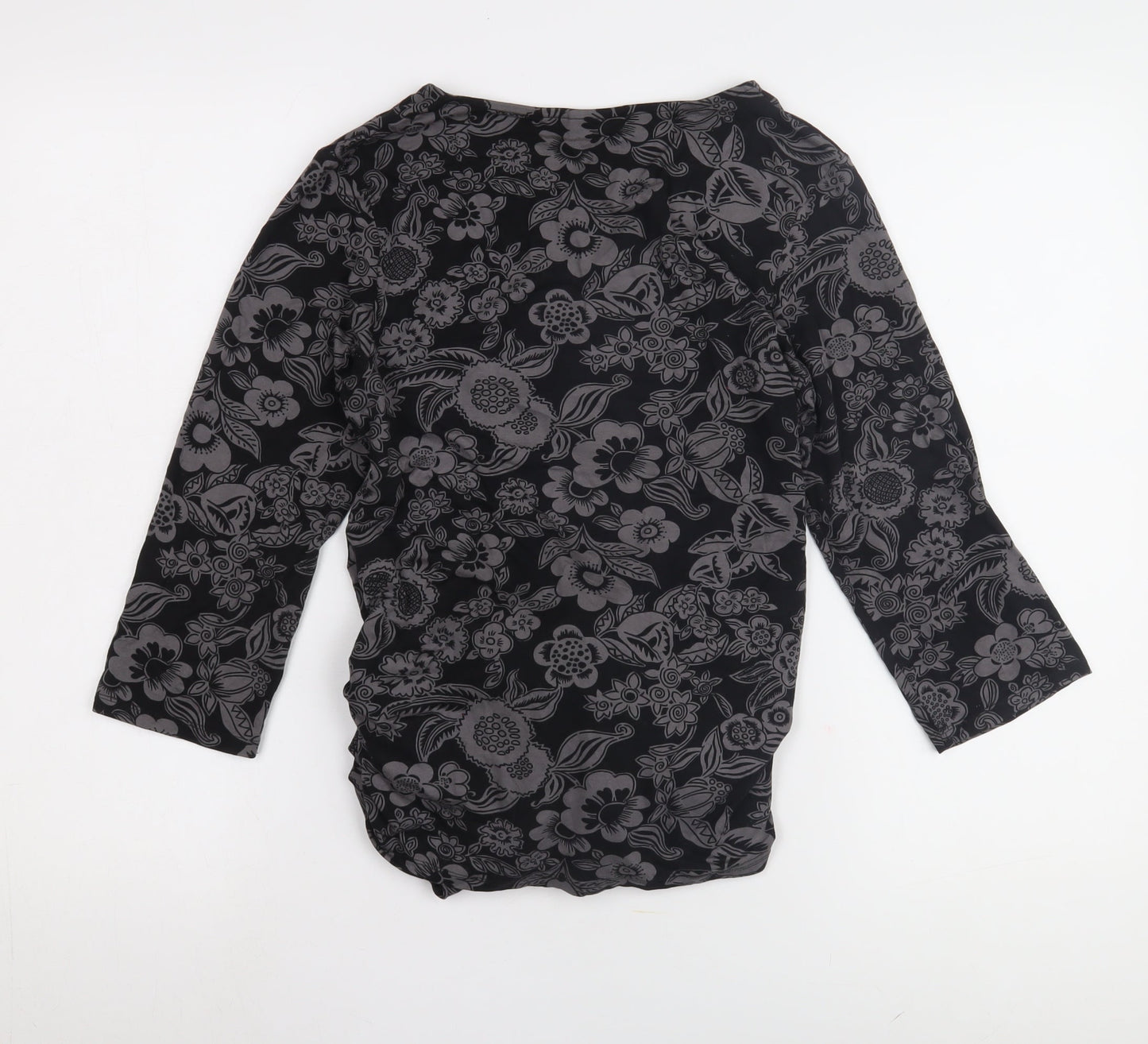 JoJo Maman Bébé Black Floral Wrap Blouse for Women M