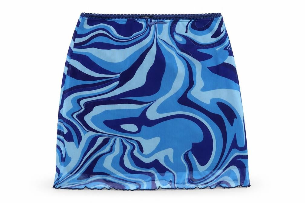 Urban Outfitters Women's Blue Geometric XS Short Skirt