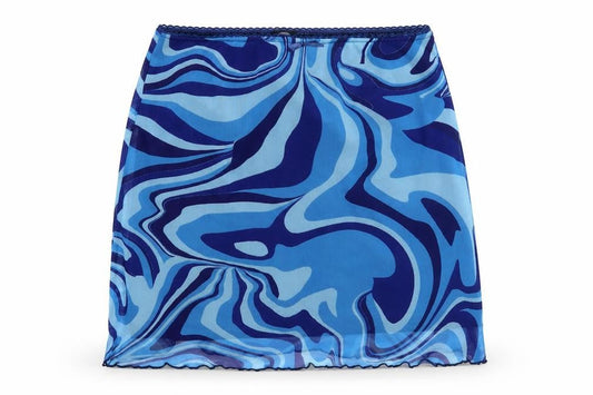 Urban Outfitters Women's Blue Geometric XS Short Skirt
