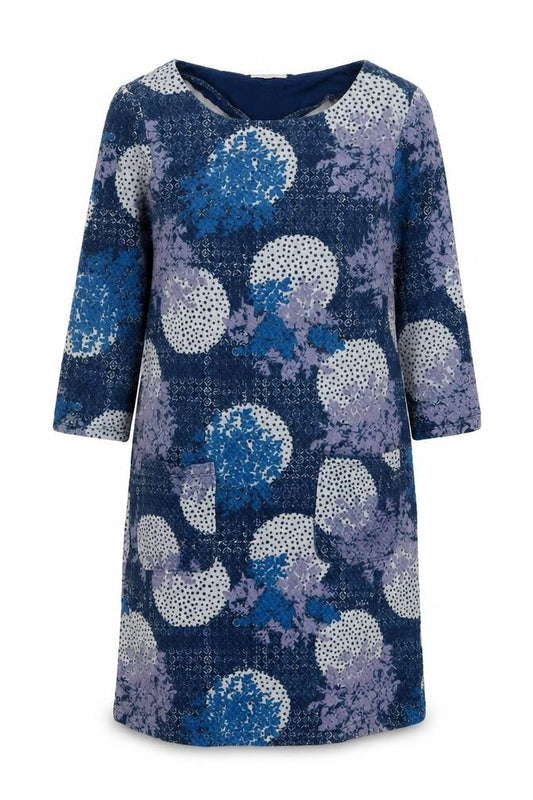 White Stuff Women's Blue Shift Dress, Size 12, Floral Retro