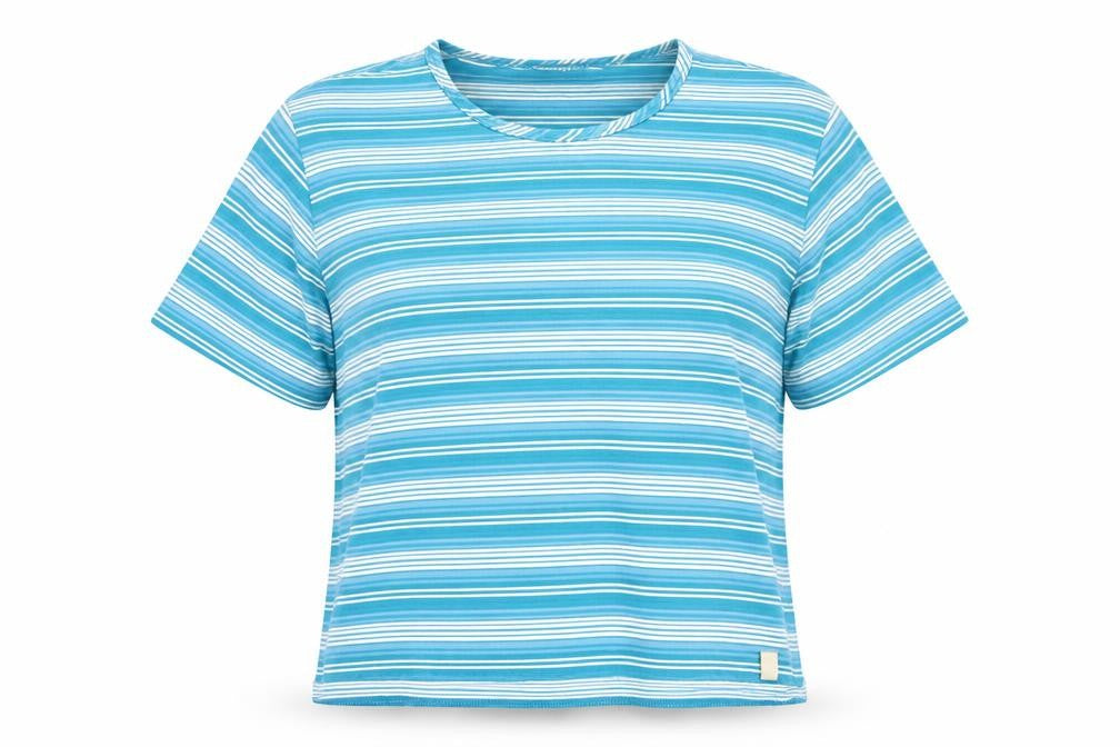 Dash Women's Blue Striped T-Shirt Size 12