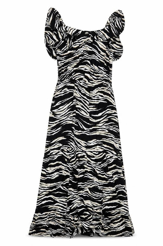 Next Women's Black Animal Print Dress Size 12