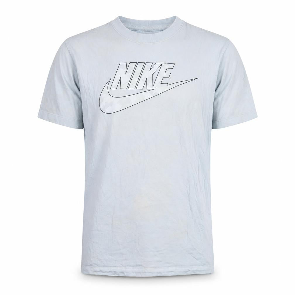 Nike Men's Blue M T-Shirt, Crew Neck, Cotton, Logo Accent