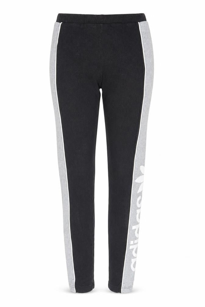 Adidas Women's Black/Grey Skinny Trousers - Size 10