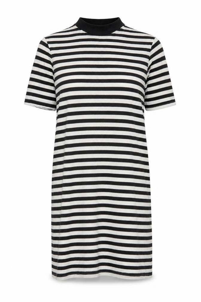 Cheap Monday Women's Black Striped T-Shirt Dress XS