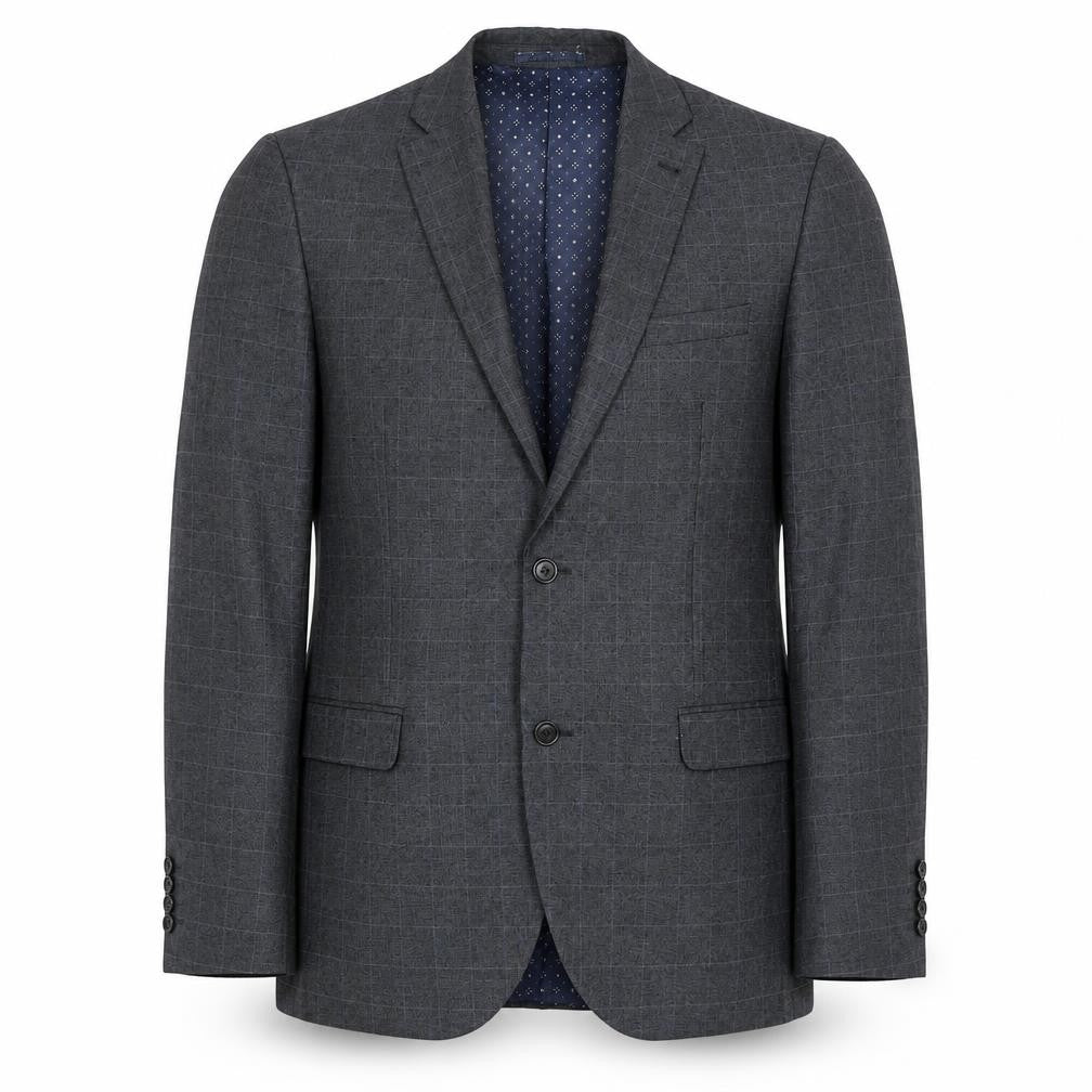 Next Men's Grey Checked Blazer, Size 42L Formal Jacket