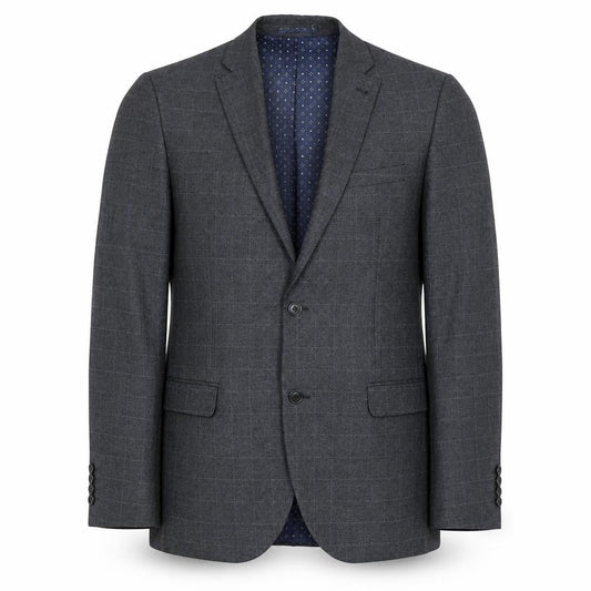 Next Men's Grey Checked Blazer, Size 42L Formal Jacket