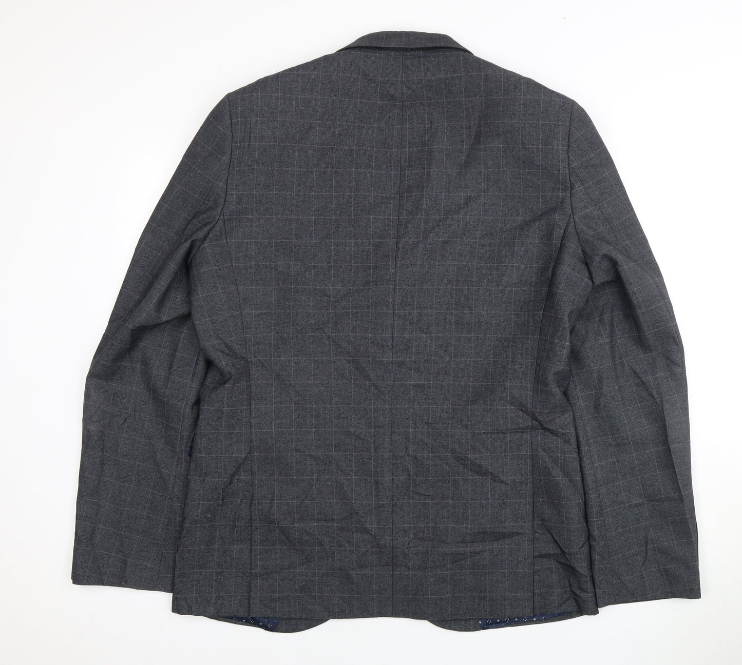 Next Men's Grey Checked Blazer, Size 42L Formal Jacket