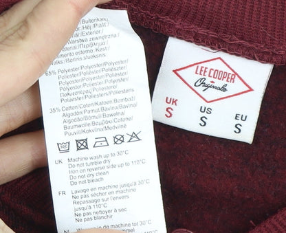 Close-up detail of Lee Cooper Men's Red Full Zip Sweatshirt S