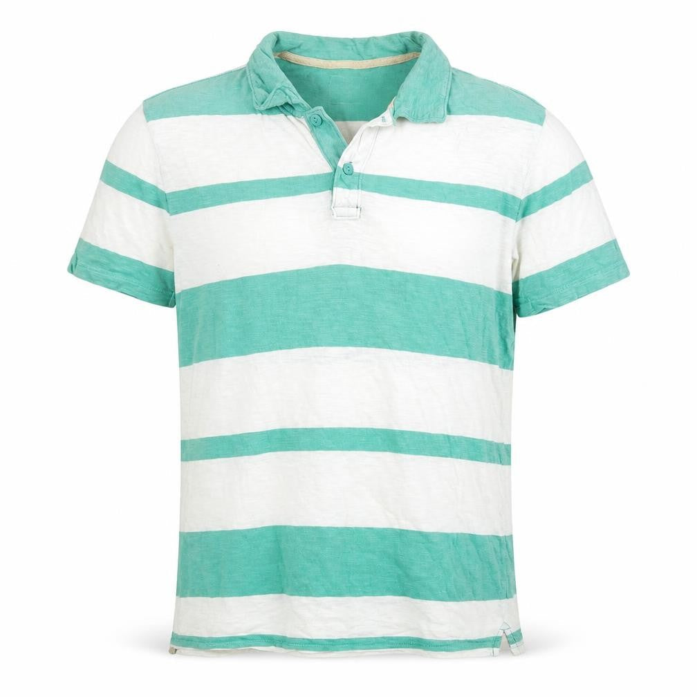 Gap Men's Green Striped Polo Shirt Size S