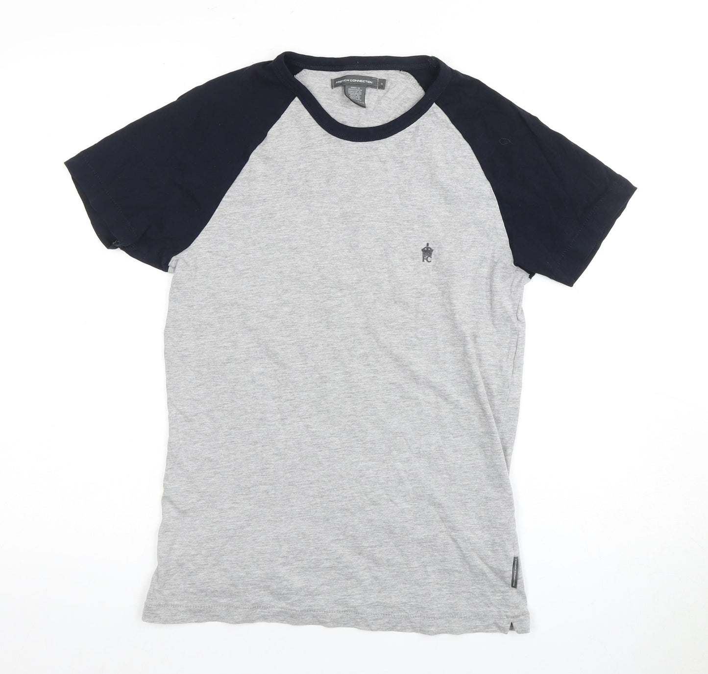 French Connection Men's Grey Colourblock T-Shirt S