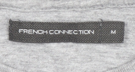 French Connection Men's Grey Striped T-Shirt, M